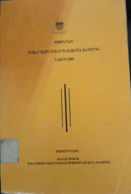 Cover Himpunan Surat Keputusan Walikota Bandung Tahun 2000