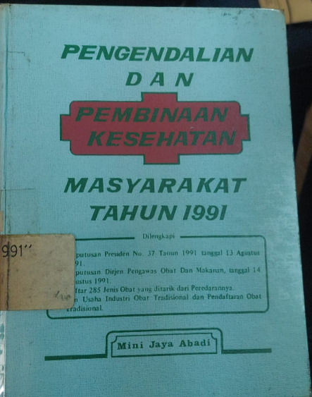 Cover Pengendalian Dan Pembinaan Kesehatan Masyarakat Tahun 1991