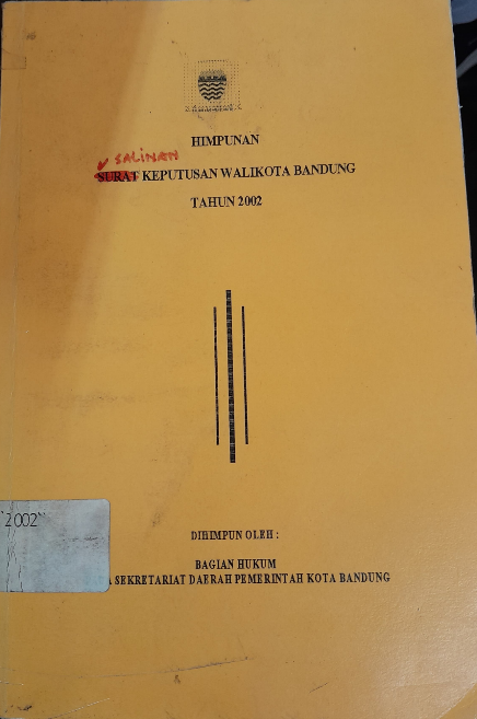 Cover Himpunan Salinan Keputusan Walikota Bandung Tahun 2002