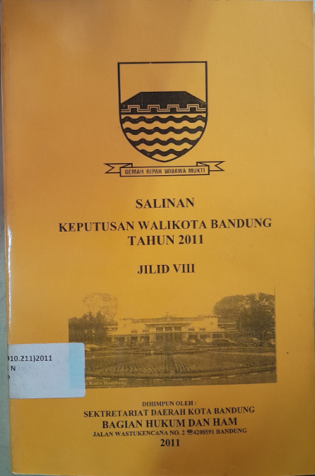 Cover Salinan Keputusan Walikota Bandung Tahun 2011 Jilid VIII