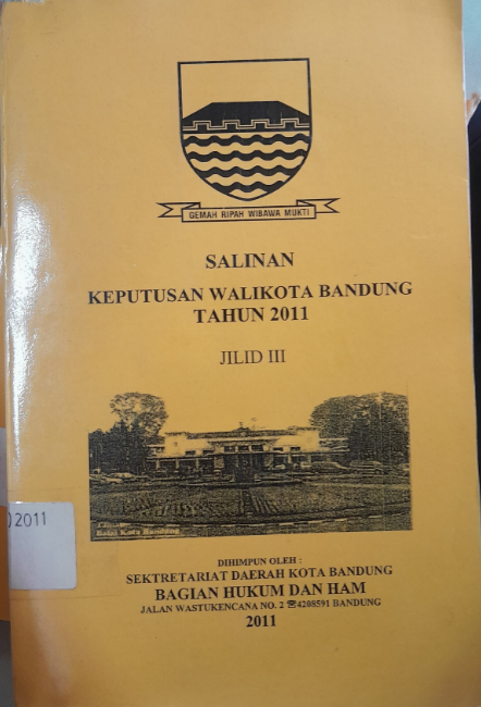 Cover Salinan Keputusan Walikota Bandung Tahun 2011 Jilid III