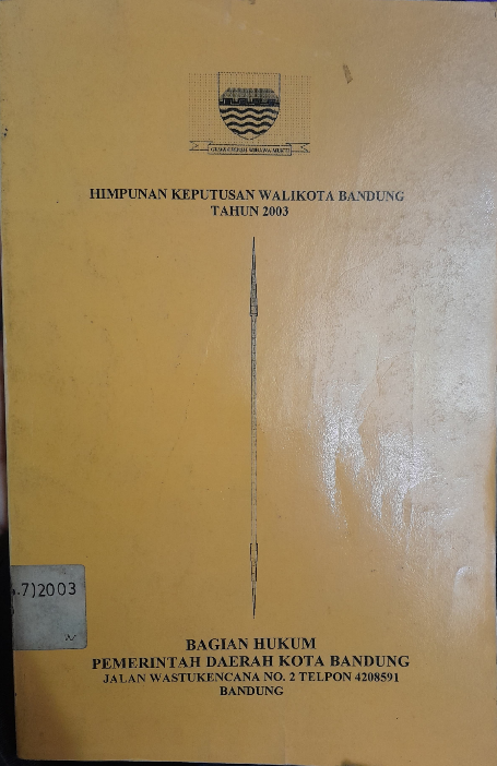 Cover Himpunan Keputusan Walikota Bandung Tahun 2003