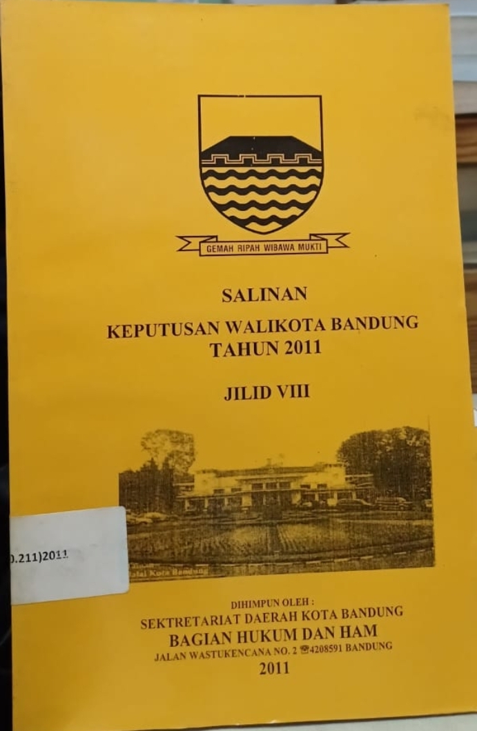 Cover Salinan Keputusan Walikota Bandung Tahun 2011 Jilid VIII