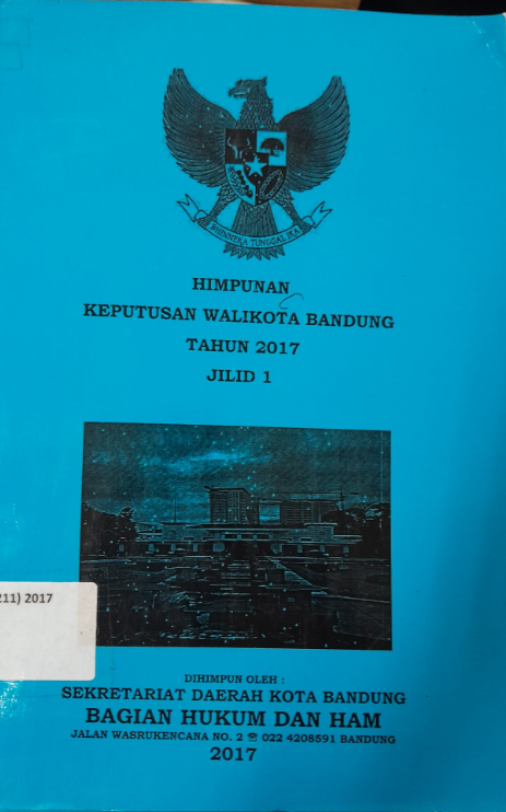 Cover Himpunan Salinan Wali Kota Bandung Tahun 2017 Jilid 1
