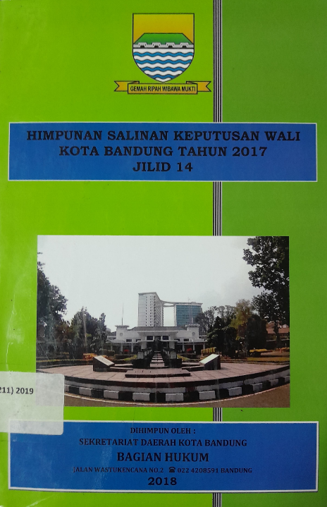 Cover Himpunan Salinan Wali Kota Bandung Tahun 2017 Jilid 14