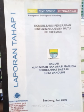 Cover Laporan Tahap I
Konsultasi Penerapan Sistem Manajemen Mutu ISO 9001:2008