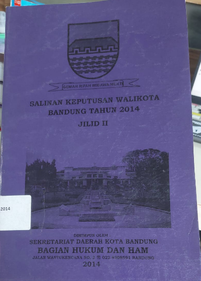 Cover Salinan Keputusan Walikota Kta Bandung Tahun 2014 Jilid II