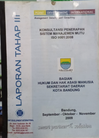 Cover Laporan Tahap III
Konsultasi Penerapan Sistem Manajemen Mutu ISO 9001:2008