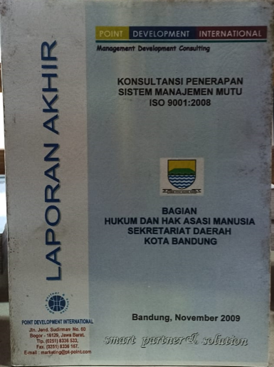Cover Laporan Akhir
Konsultasi Penerapan Sistem Manajemen Mutu ISO 9001:2008