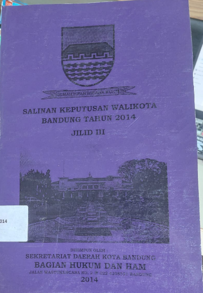 Cover Salinan Keputusan Walikota Kta Bandung Tahun 2014 Jilid III