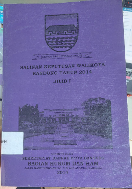 Cover Salinan Keputusan Walikota Kta Bandung Tahun 2014 Jilid I