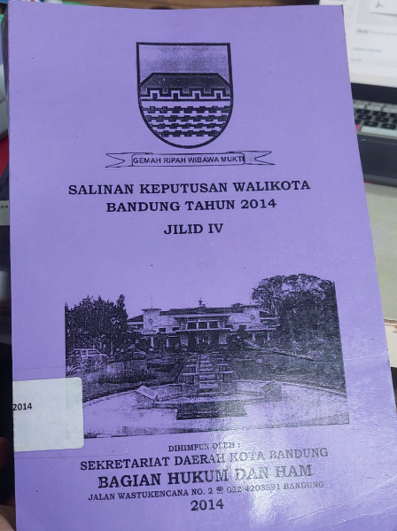 Cover Salinan Keputusan Walikota Kta Bandung Tahun 2014 Jilid IV