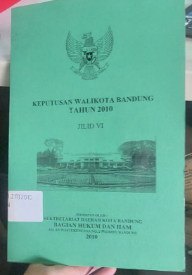 Cover KEPUTUSAN WALI KOTA BANDUNG TAHUN 2010