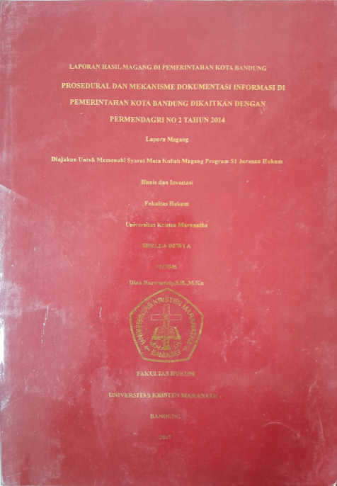 Cover Prosedural dan Mekanisme Dokumentasi Informasi di Pemerintahan Kota Bandung Dikaitkan Dengan Pemendagri No 4 Tahun 2014