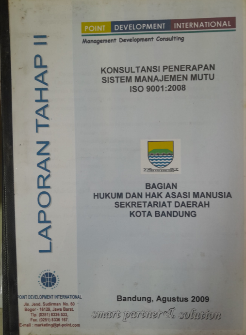 Cover Laporan Tahap II Konsultasi Penerapan Sistem Manajemen Mutu ISO 9001:2008