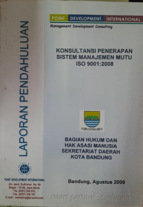 Cover Laporan Pendahuluan Konsultasi Penerapan Sistem Manajemen Mutu ISO 9001:2008