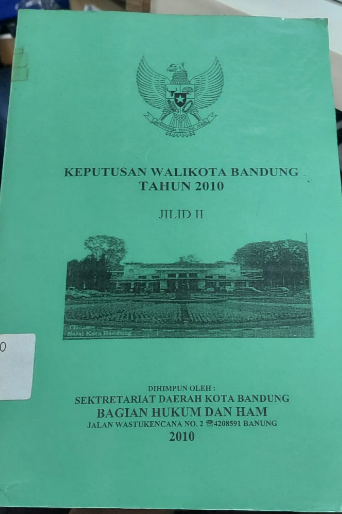 Cover Keputusan Walikota Bandung Tahun 2010 Jilid II