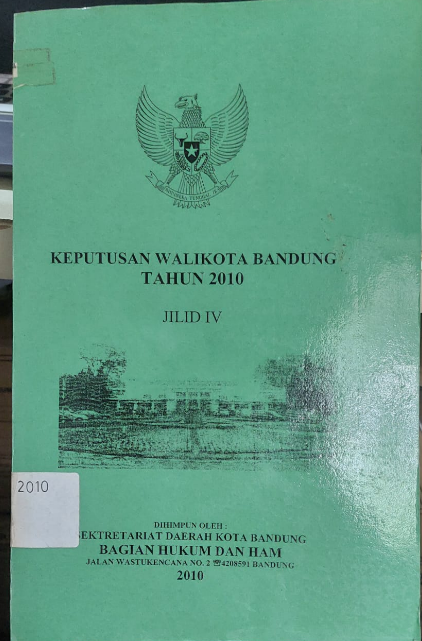 Cover Keputusan Walikota Bandung Tahun 2010 Jilid IV