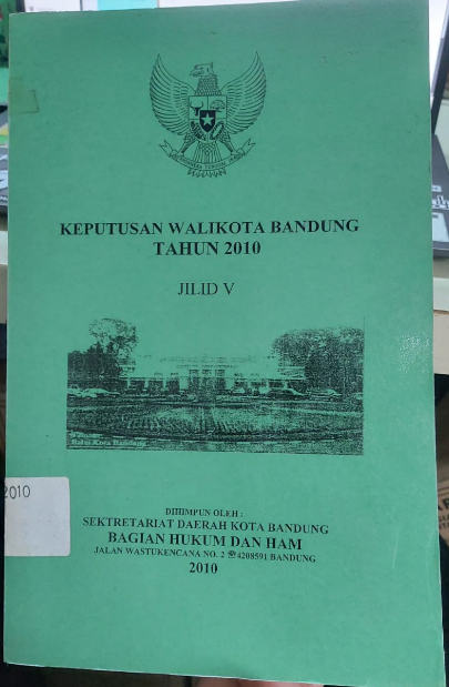 Cover Keputusan Walikota Bandung Tahun 2010 Jilid V