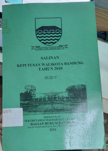 Cover Keputusan Walikota Bandung Tahun 2010 Jilid V
