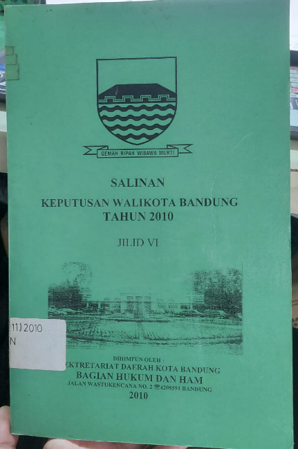 Cover Keputusan Walikota Bandung Tahun 2010 Jilid VI