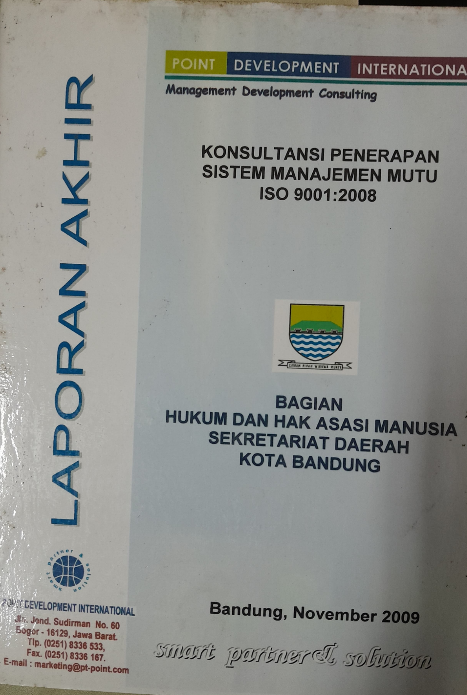 Cover Laporan Akhir Konsultasi Penerapan Sistem Manajemen Mutu ISO 9001:2008