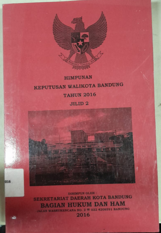 Cover Himpunan Keputusan Walikota Bandung Tahun 2016 Jilid 2