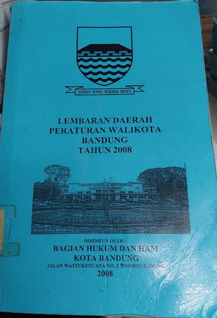 Cover Lembaran Daerah Peraturan Walikota Bandung Tahun 2008