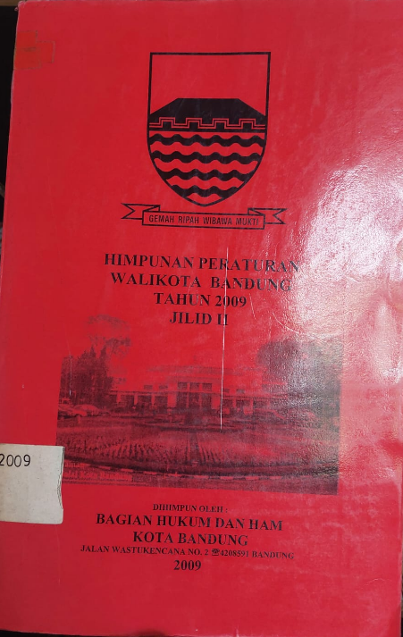 Cover Himpunan Peraturan Walikota Bandung Tahun 2009 Jilid II