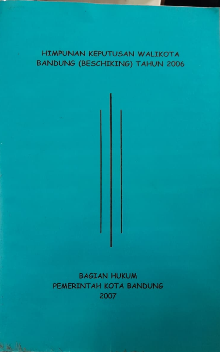 Cover Himpunan Keputusan Walikota Bandung (Beschiking) Tahun 2006