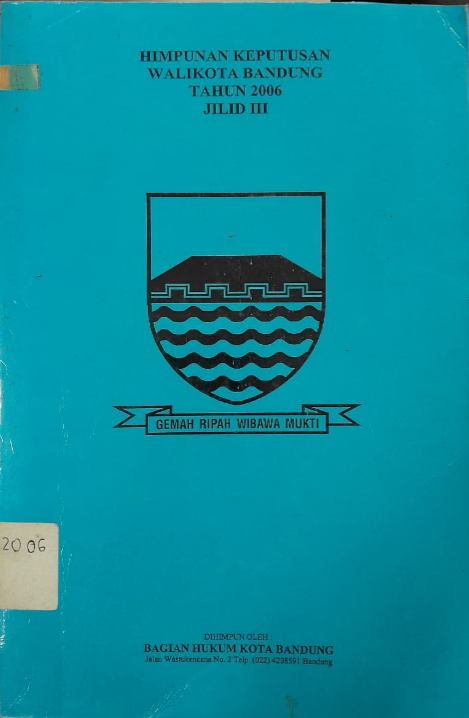 Cover Himpunan Keputusan Walikota Bandung Tahun 2006 Jilid III