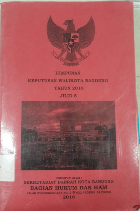 Cover Himpunan Keputusan Walikota Bandung Tahun 2016 Jilid 8