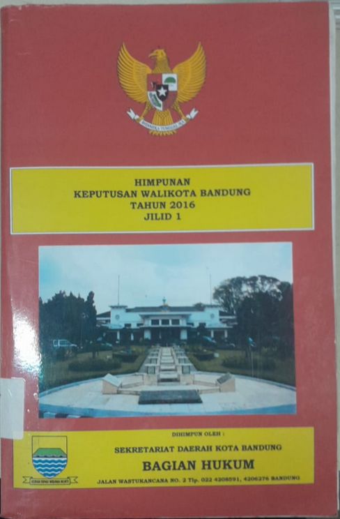 Cover Himpunan Keputusan Walikota Bandung Tahun 2016 Jilid 1
