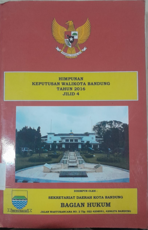 Cover Himpunan Keputusan Walikota Bandung Tahun 2016 Jilid 4