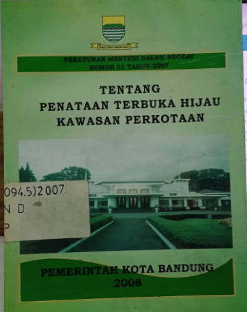 Cover Peraturan Menteri Dalam Negeri Nomor 01 Tahun 2007 Tentang Penataan Terbuka Hijau Kawasan Perkotaan
