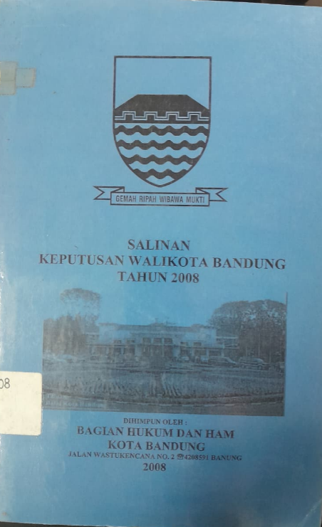 Cover Salinan Keputusan Walikota Bandung Tahun 2008