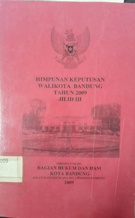 Cover Himpunan Keputusan Walikota Bandung Tahun 2009 Jilid III