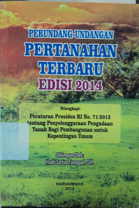Cover Perundang-Undangan Pertanahan Terbaru Edisi 2014