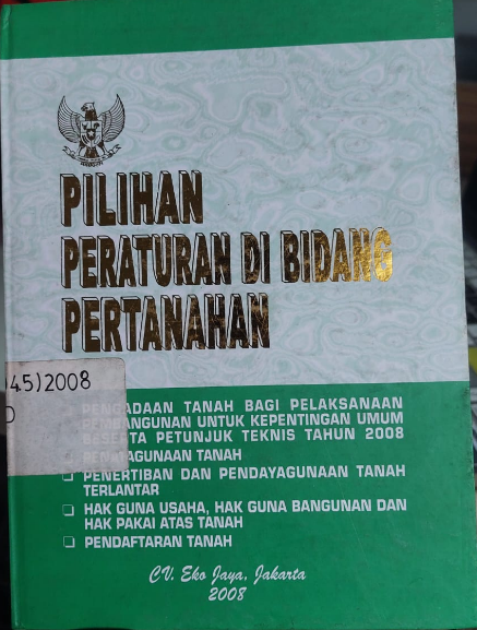 Cover Pilihan Peraturan Di Bidang Pertanahan