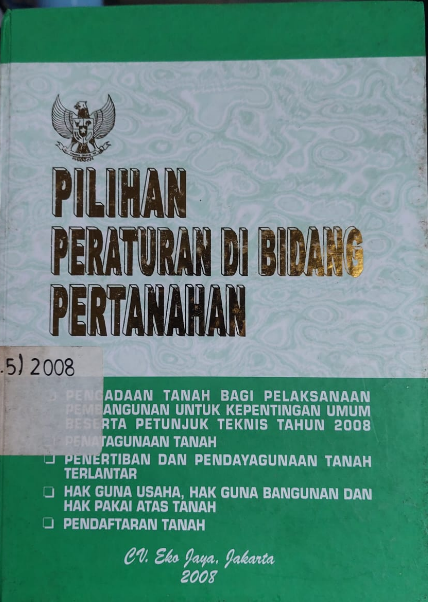 Cover Pilihan Peraturan Di Bidang Pertanahan