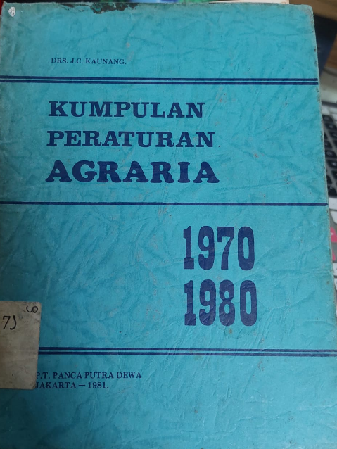 Cover Kumpulan Peraturan Agraria 1970 1980