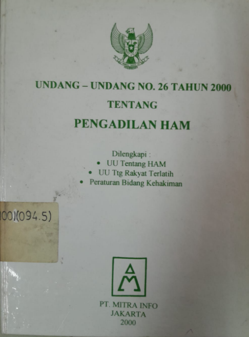 Cover Undang - Undang No.26 Tahun 2000 Tentang Pengadilan HAM