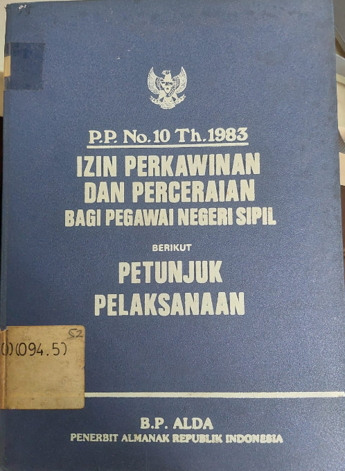 Cover P.P. No.10 Th.1983 Izin Perkawinan Dan Perceraian Bagi Pegawai Negri Sipil