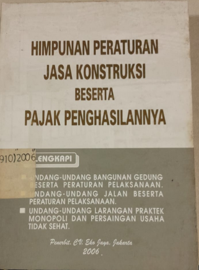 Cover Himpunan Peraturan Jasa Kontruksi Beserta Pajak Penghasilannya