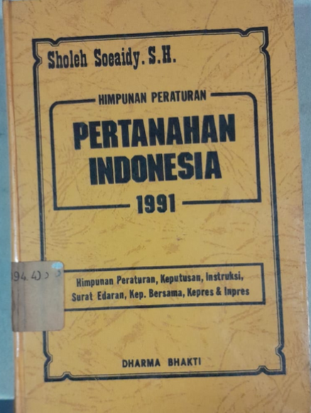 Cover Himpunan Peraturan Pertahanan Indonesia 1991