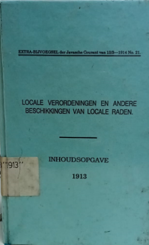 Cover Locale Verordeningen En Andere Beschikkingen Van Locale Raden
Inhoudsopgave 1913