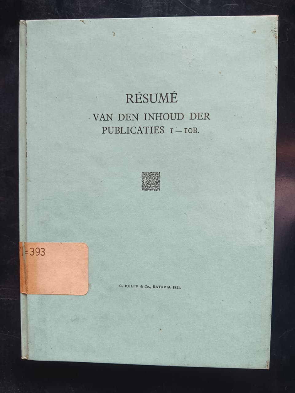 Cover Resume Van Den Inhoud Der Publicaties 1-10B.