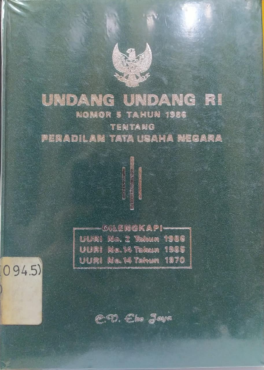 Cover Undang-Undang RI Nomor 5 Tahun 1986 Tentang Peradilan Tata Usaha Negara