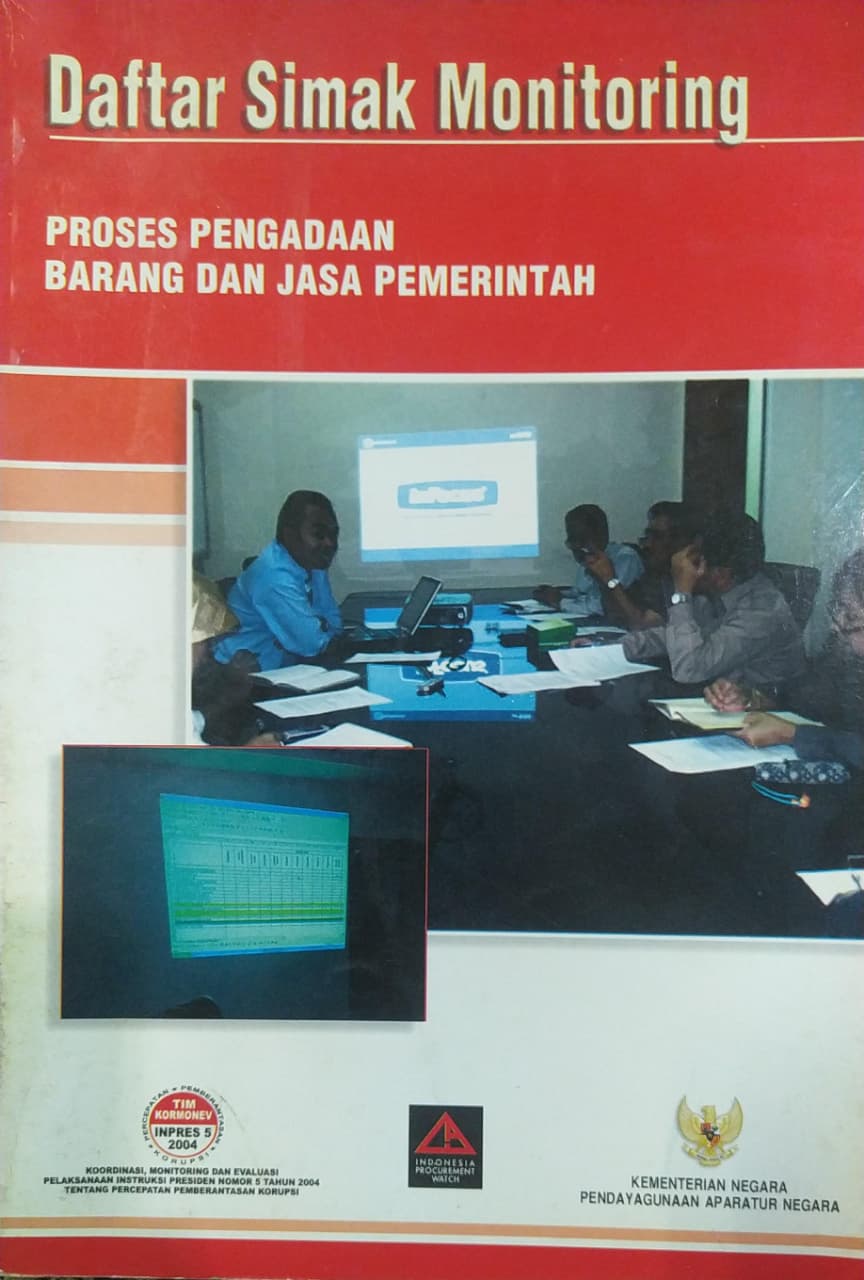 Cover Daftar Simak Monitoring Proses Pengadaaan Barang dan Jasa Pemerintah