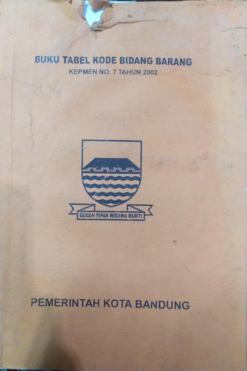 Cover Buku Tabel Kode Bidang Barang KEPMEN Nomor 7 Tahun 2002